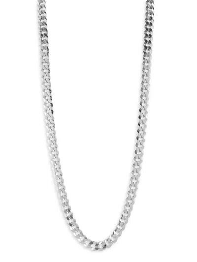 Yield Of Men Men's Rhodium Plated Sterling Silver Curb Chain Necklace/24"