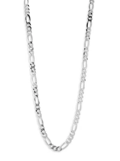 Yield Of Men Men's Rhodium Plated Sterling Silver Figaro Necklace