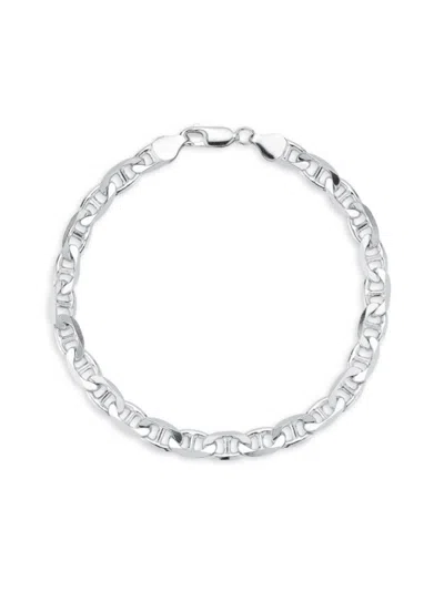 Yield Of Men Men's Rhodium Plated Sterling Silver Link Bracelet