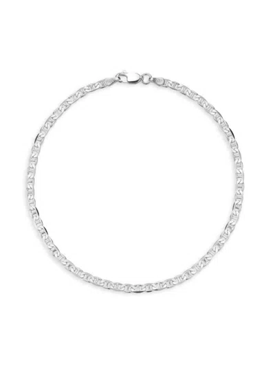 Yield Of Men Men's Rhodium Plated Sterling Silver Link Chain Bracelet