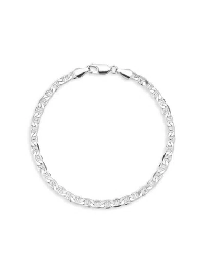 Yield Of Men Men's Rhodium Plated Sterling Silver Link Chain Bracelet