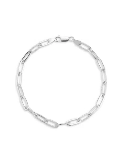 Yield Of Men Men's Rhodium Plated Sterling Silver Paperclip Chain Bracelet
