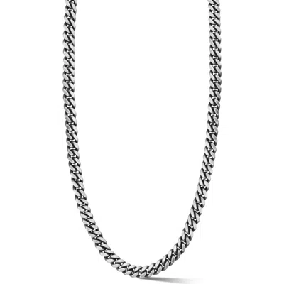 Yield Of Men Oxidized 6mm Curb Chain Necklace In Gray