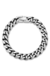 Yield Of Men Oxidized Curb Chain Bracelet In Metallic