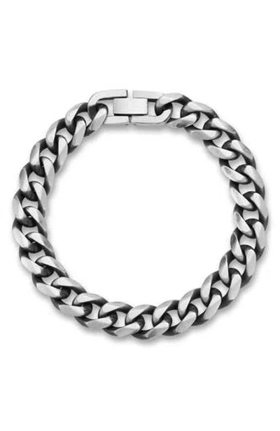 Yield Of Men Oxidized Curb Chain Bracelet In Metallic