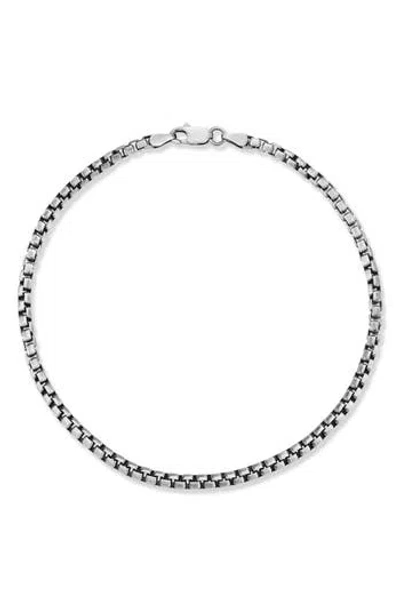 Yield Of Men Oxidized Round Box Chain Bracelet In Silver