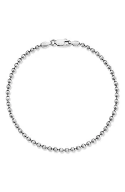 Yield Of Men Oxidized Sterling Silver Ball Chain Bracelet In Metallic