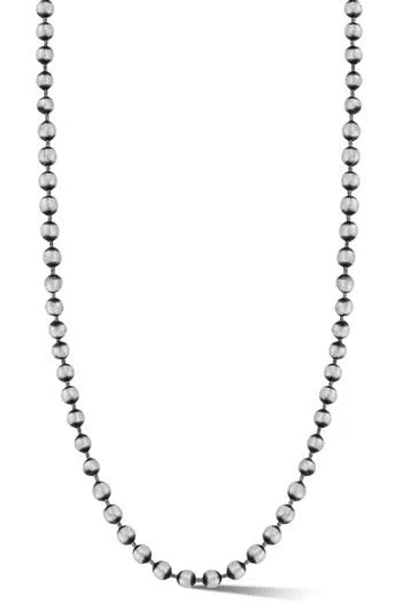 Yield Of Men Oxidized Sterling Silver Ball Chain Necklace In Metallic