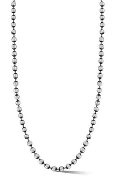 Yield Of Men Oxidized Sterling Silver Ball Chain Necklace In Metallic