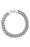 Yield Of Men Oxidized Sterling Silver Etched Curb Chain Bracelet In Metallic
