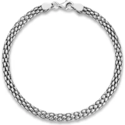 Yield Of Men Oxidized Sterling Silver Popcorn Link Bracelet