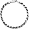 Yield Of Men Oxidized Sterling Silver Rope Chain Bracelet In Silver