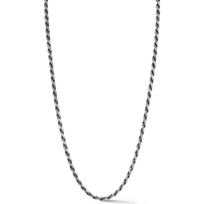 YIELD OF MEN OXIDIZED STERLING SILVER ROPE NECKLACE