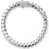 Yield Of Men Rhodium Plated Sterling Silver Cubic Zirconia Curb Chain Bracelet In Silver