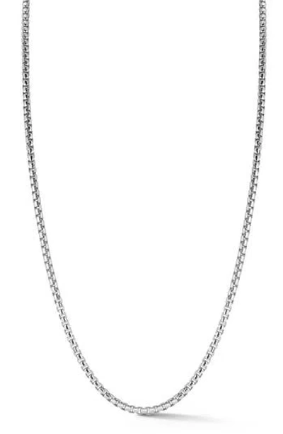 Yield Of Men Round Box Chain Necklace In Silver