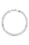 Yield Of Men Sterling Silver 6mm Mariner Chain Bracelet In Red