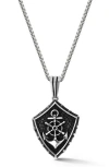Yield Of Men Sterling Silver Anchor Pendant Necklace In Silver