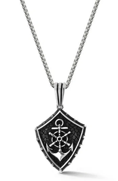 Yield Of Men Sterling Silver Anchor Pendant Necklace