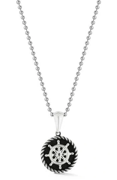 Yield Of Men Sterling Silver Anchor Pendant Necklace In Metallic