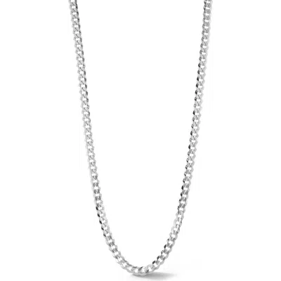 Yield Of Men Sterling Silver Curb Chain Necklace In Metallic