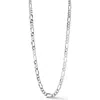 Yield Of Men Sterling Silver Figaro Chain Necklace In Brown