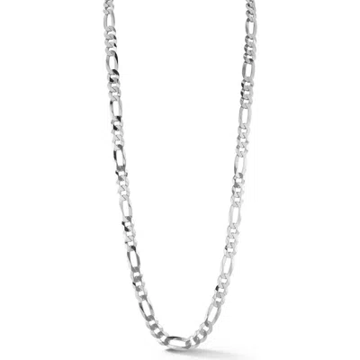 Yield Of Men Sterling Silver Figaro Chain Necklace In Brown
