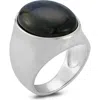 Yield Of Men Sterling Silver Labradorite Signet Ring In Silver