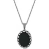 Yield Of Men Sterling Silver Onyx Pendant Necklace In Silver