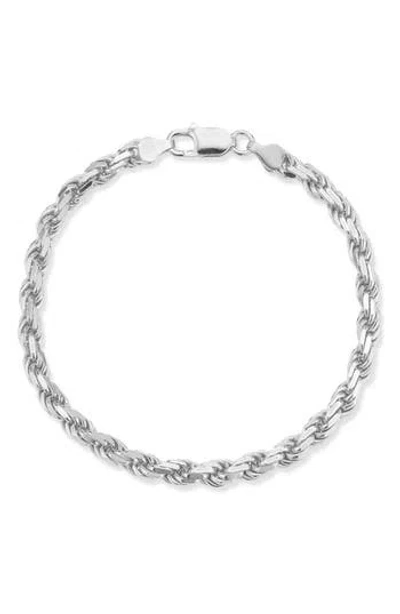 Yield Of Men Sterling Silver Rope Chain Bracelet In Gray