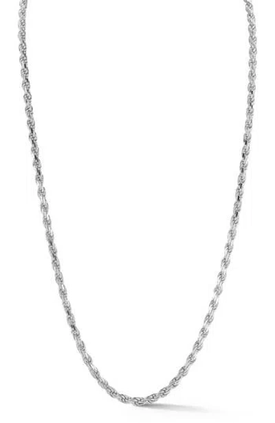 Yield Of Men Sterling Silver Rope Necklace In Metallic