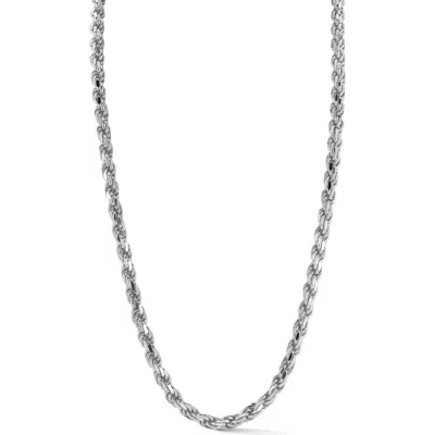 Yield Of Men Sterling Silver Rope Necklace In Metallic