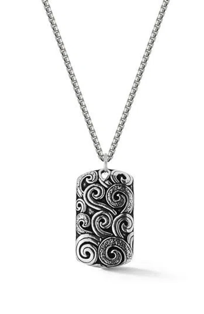 Yield Of Men Wave Pendant Necklace In Silver