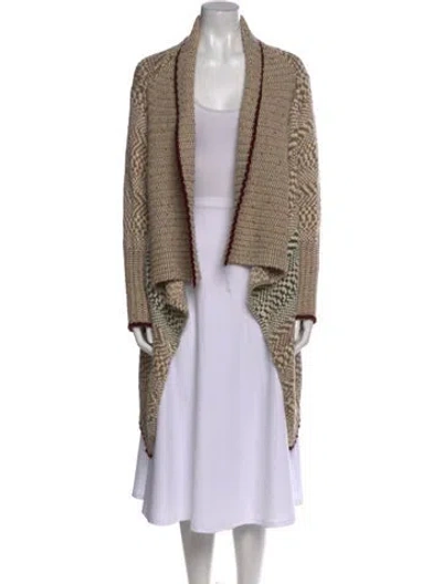 Pre-owned Yigal Azrouël Alpaca Open Front Sweater In Brown