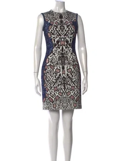 Pre-owned Yigal Azrouël Animal Print Mini Dress In Blue