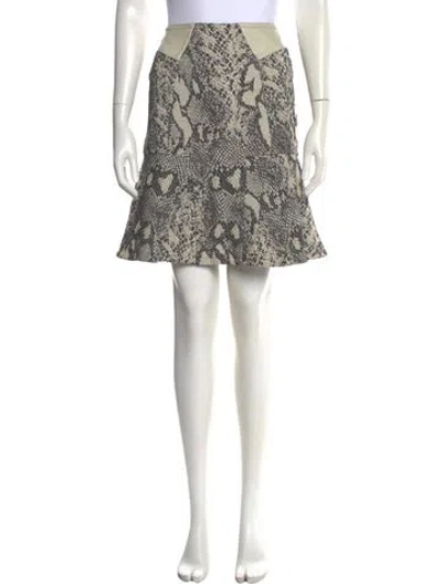 Pre-owned Yigal Azrouël Animal Print Mini Skirt In Gray