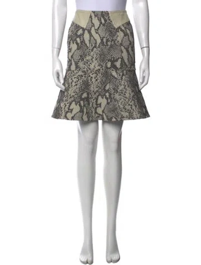 Pre-owned Yigal Azrouël Animal Print Mini Skirt In Neutrals