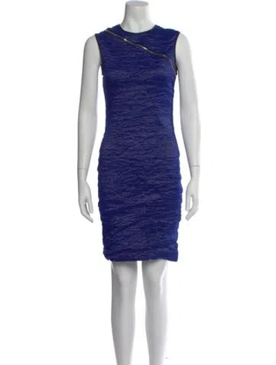Pre-owned Yigal Azrouël Asymmetrical Knee-length Dress W/ Tags In Blue