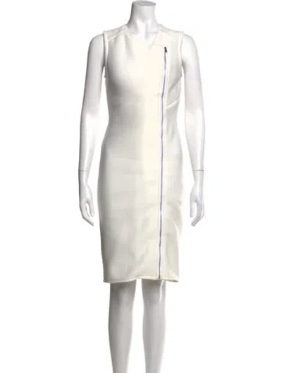 Pre-owned Yigal Azrouël Asymmetrical Knee-length Dress In White