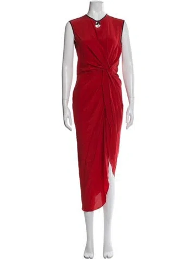 Pre-owned Yigal Azrouël Asymmetrical Midi Length Dress In Red