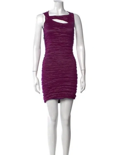 Pre-owned Yigal Azrouël Asymmetrical Mini Dress In Purple