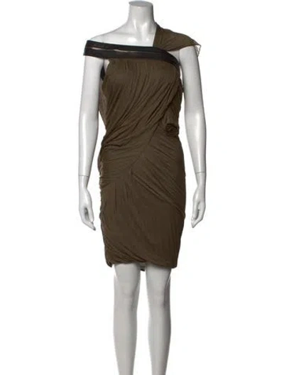 Pre-owned Yigal Azrouël Asymmetrical Mini Dress W/ Tags In Green