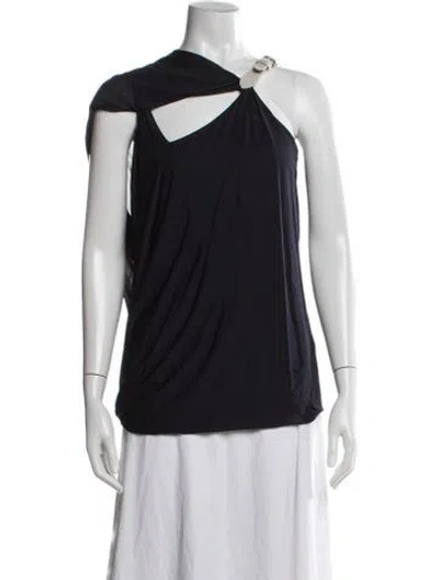 Pre-owned Yigal Azrouël Asymmetrical Sleeveless Top In Black