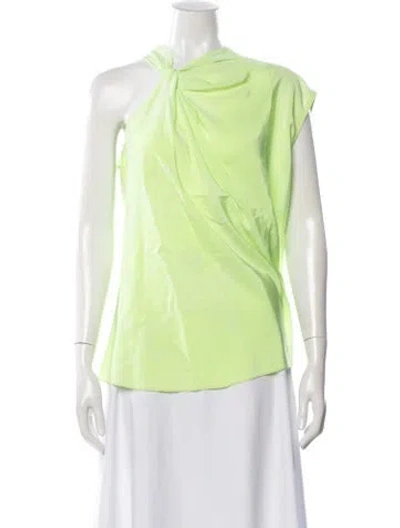 Pre-owned Yigal Azrouël Asymmetrical Sleeveless Top In Green
