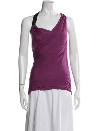 Pre-owned Yigal Azrouël Asymmetrical Sleeveless Top In Purple