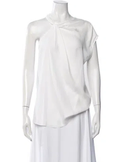 Pre-owned Yigal Azrouël Asymmetrical Sleeveless Top In White