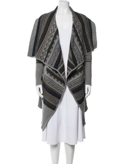 Pre-owned Yigal Azrouël Baby Alpaca Patterned Jacket In Gray