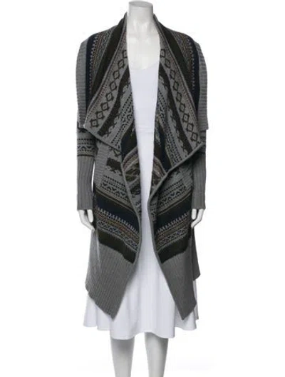 Pre-owned Yigal Azrouël Baby Alpaca Printed Sweater In Blue