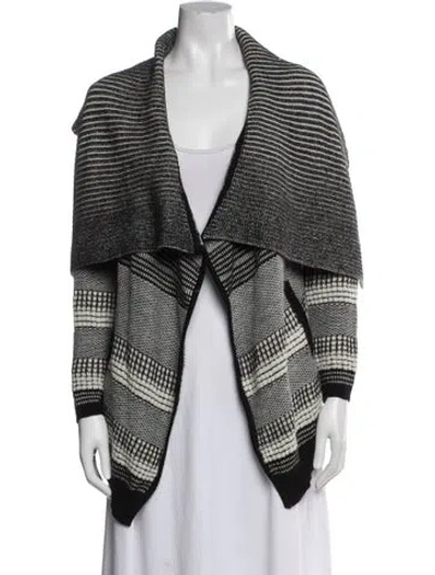 Pre-owned Yigal Azrouël Baby Alpaca Striped Sweater In White