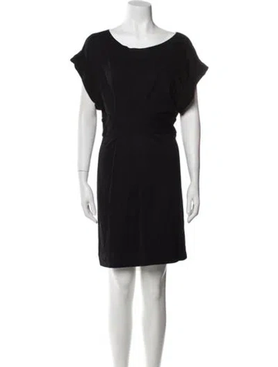 Pre-owned Yigal Azrouël Bateau Neckline Mini Dress In Black