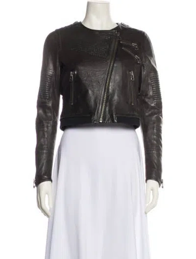 Pre-owned Yigal Azrouël Biker Jacket In Gray